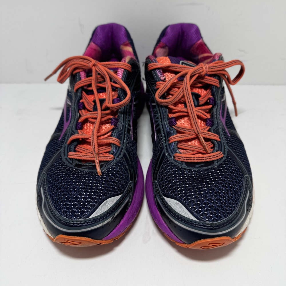 Brooks Adrenaline GTS 15 Womens Running Shoes Navy Purple Orange 1201931B